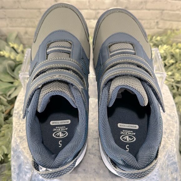 Athletic Works - Blue & Gray U-Strap Durable Comfort Sneakers Big Boys 5M 💙NWT - Picture 8 of 11